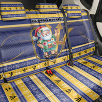 Barbados Christmas Back Car Seat Cover Bajan Map Santa Trident - Wonder Print Shop