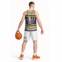 Personalized Barbados Christmas Basketball Jersey Bajan Map Santa Trident - Wonder Print Shop