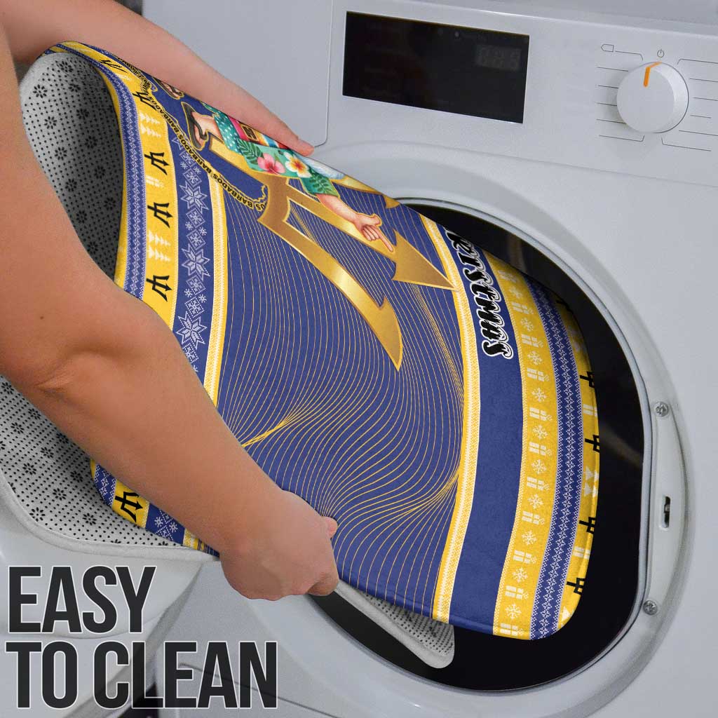 Barbados Christmas Bathroom Set Bajan Map Santa Trident - Wonder Print Shop