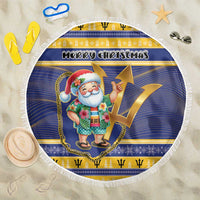 Barbados Christmas Beach Blanket Bajan Map Santa Trident - Wonder Print Shop