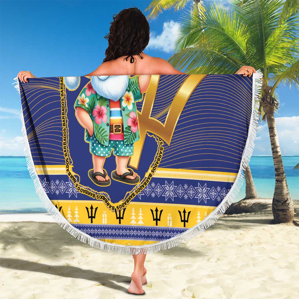 Barbados Christmas Beach Blanket Bajan Map Santa Trident - Wonder Print Shop