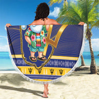 Barbados Christmas Beach Blanket Bajan Map Santa Trident - Wonder Print Shop