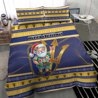 Barbados Christmas Bedding Set Bajan Map Santa Trident - Wonder Print Shop