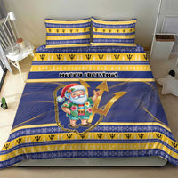 Barbados Christmas Bedding Set Bajan Map Santa Trident - Wonder Print Shop