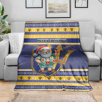 Barbados Christmas Blanket Bajan Map Santa Trident - Wonder Print Shop