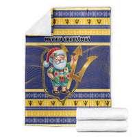 Barbados Christmas Blanket Bajan Map Santa Trident - Wonder Print Shop