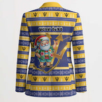 Personalized Barbados Christmas Blazer Bajan Map Santa Trident - Wonder Print Shop