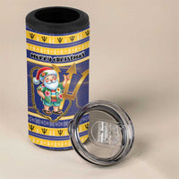 Personalized Barbados Christmas 4 in 1 Can Cooler Tumbler Bajan Map Santa Trident - Wonder Print Shop
