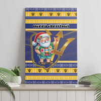 Barbados Christmas Canvas Wall Art Bajan Map Santa Trident - Wonder Print Shop