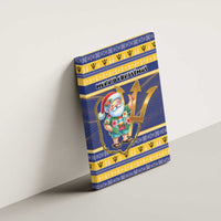 Barbados Christmas Canvas Wall Art Bajan Map Santa Trident - Wonder Print Shop