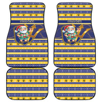 Personalized Barbados Christmas Car Mats Bajan Map Santa Trident - Wonder Print Shop