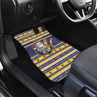 Personalized Barbados Christmas Car Mats Bajan Map Santa Trident - Wonder Print Shop
