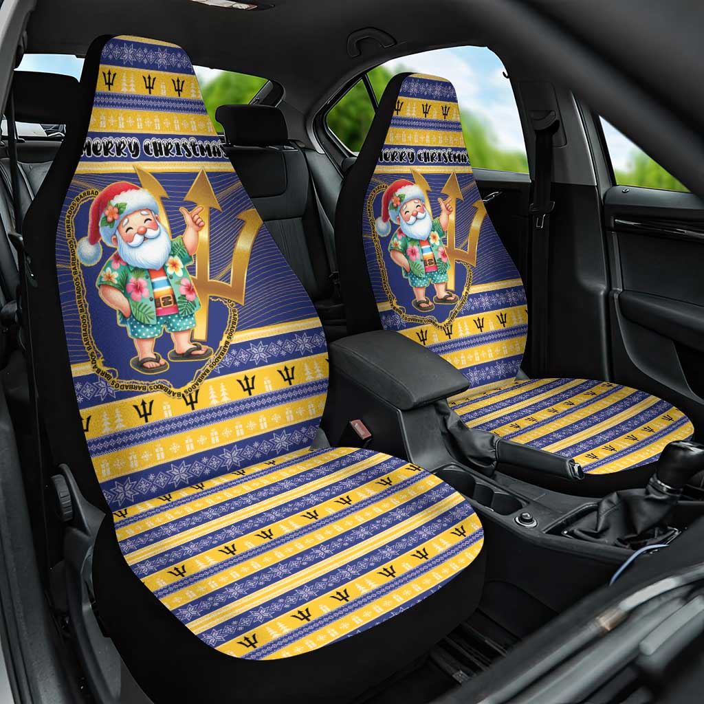 Barbados Christmas Car Seat Cover Bajan Map Santa Trident - Wonder Print Shop