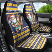 Barbados Christmas Car Seat Cover Bajan Map Santa Trident - Wonder Print Shop