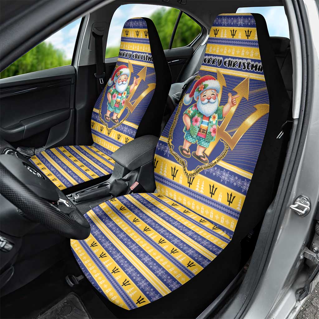 Barbados Christmas Car Seat Cover Bajan Map Santa Trident - Wonder Print Shop