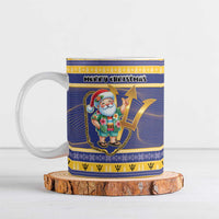 Personalized Barbados Christmas Ceramic Mug Bajan Map Santa Trident - Wonder Print Shop