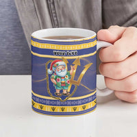 Personalized Barbados Christmas Ceramic Mug Bajan Map Santa Trident - Wonder Print Shop