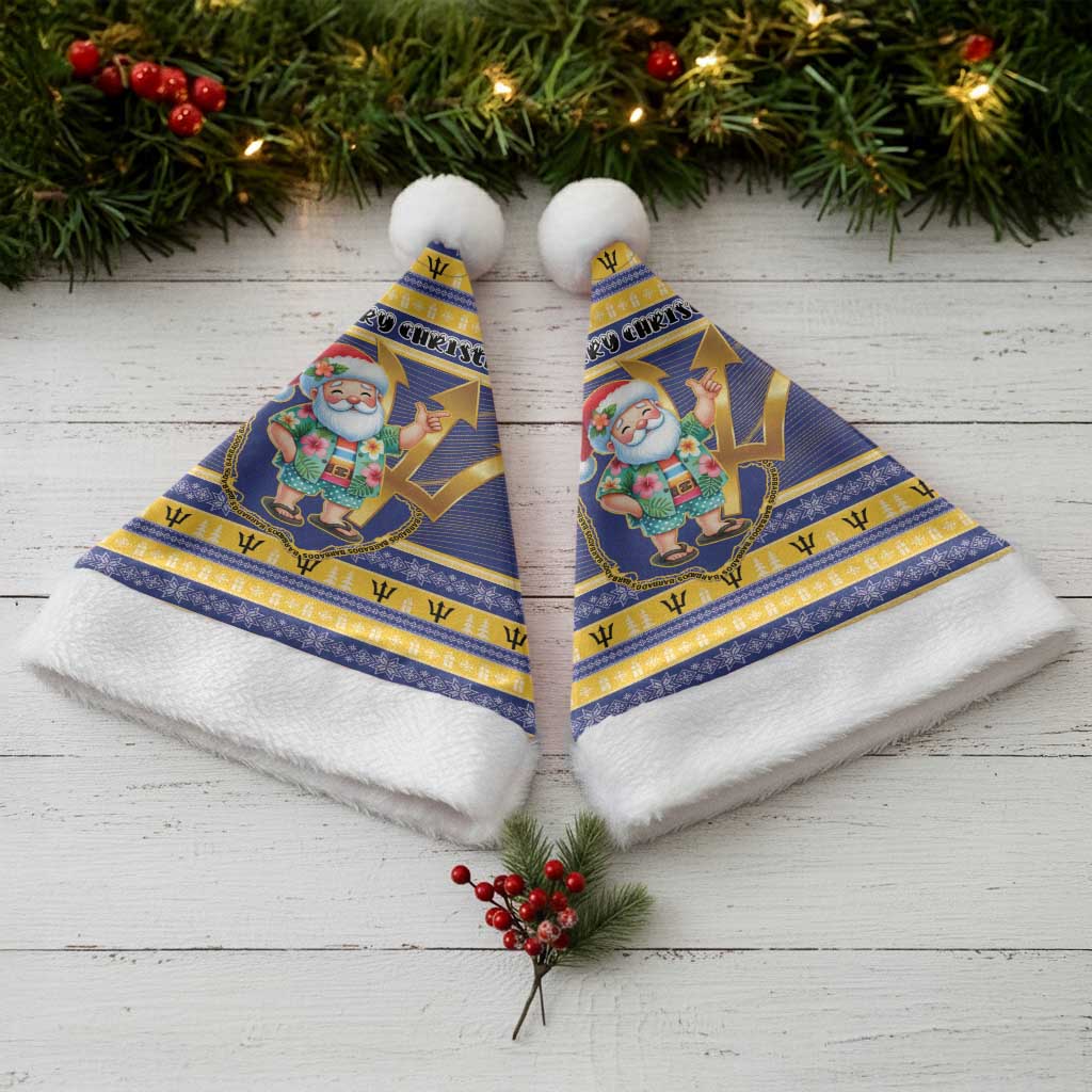 Barbados Christmas Santa Hat Bajan Map Santa Trident - Wonder Print Shop