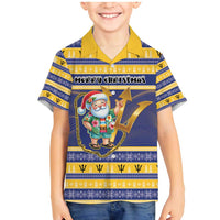 Personalized Barbados Christmas Family Matching Mermaid Dress and Hawaiian Shirt Bajan Map Santa Trident - Wonder Print Shop