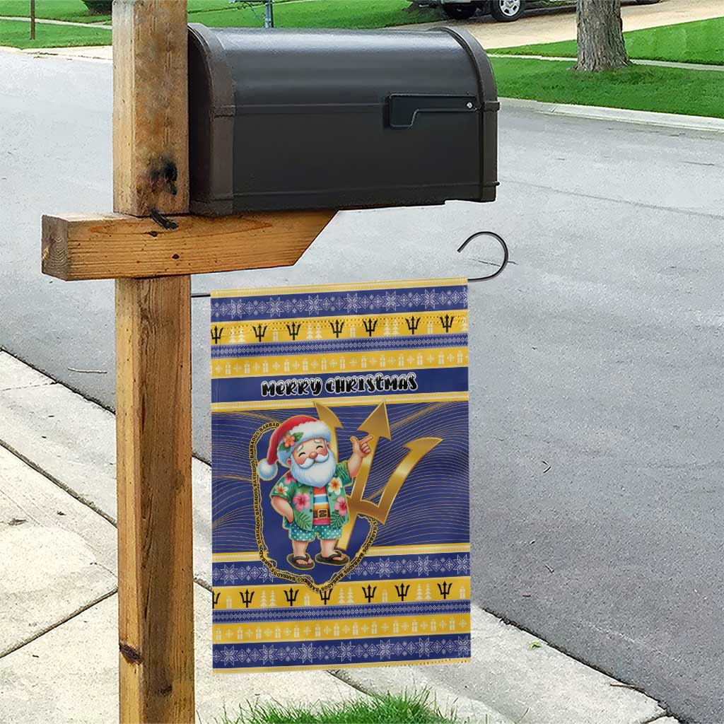 Barbados Christmas Garden Flag Bajan Map Santa Trident - Wonder Print Shop