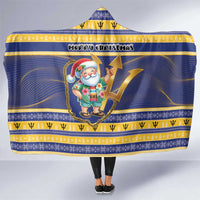 Barbados Christmas Hooded Blanket Bajan Map Santa Trident - Wonder Print Shop