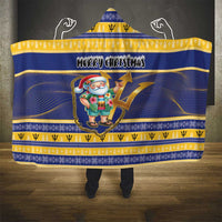 Barbados Christmas Hooded Blanket Bajan Map Santa Trident - Wonder Print Shop