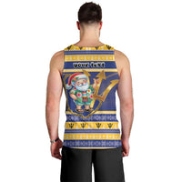 Personalized Barbados Christmas Men Tank Top Bajan Map Santa Trident - Wonder Print Shop