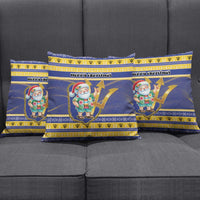Barbados Christmas Pillow Cover Bajan Map Santa Trident - Wonder Print Shop