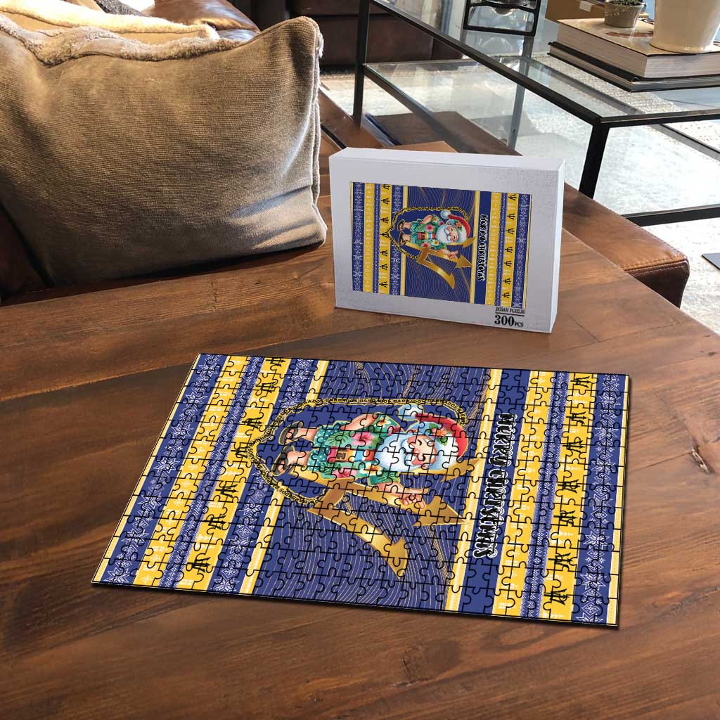 Barbados Christmas Puzzle Bajan Map Santa Trident - Wonder Print Shop