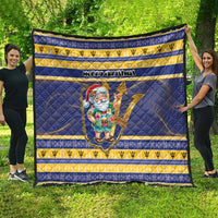 Barbados Christmas Quilt Bajan Map Santa Trident - Wonder Print Shop