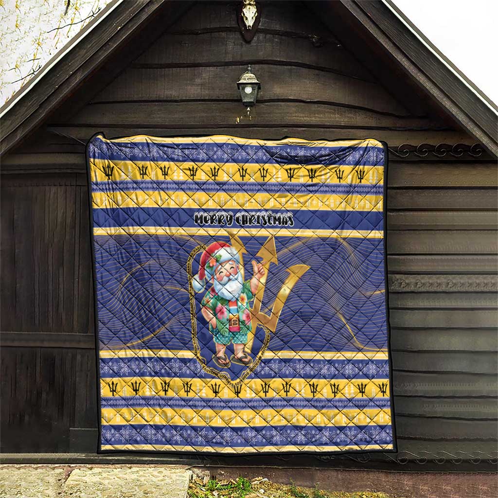 Barbados Christmas Quilt Bajan Map Santa Trident - Wonder Print Shop