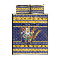 Barbados Christmas Quilt Bed Set Bajan Map Santa Trident - Wonder Print Shop