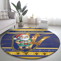 Barbados Christmas Round Carpet Bajan Map Santa Trident - Wonder Print Shop