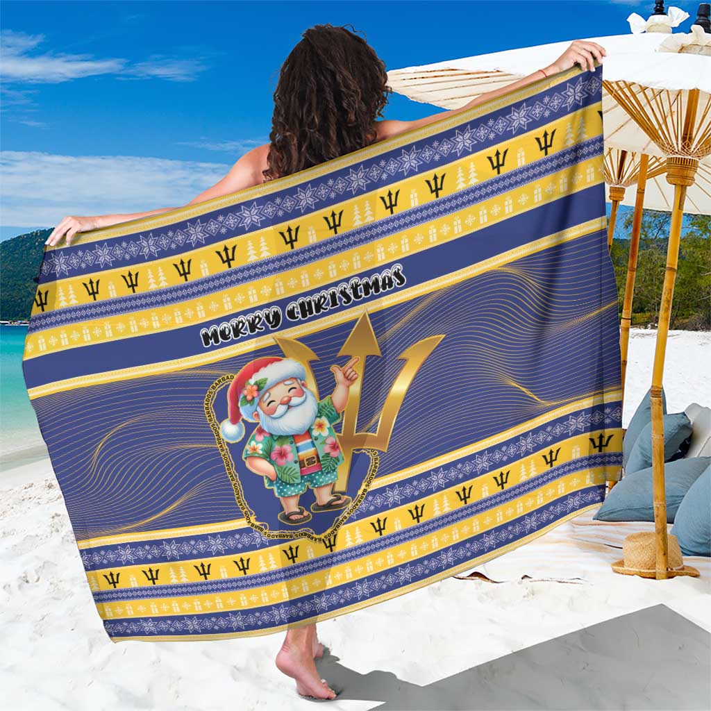 Barbados Christmas Sarong Bajan Map Santa Trident - Wonder Print Shop