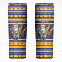 Personalized Barbados Christmas Skinny Tumbler Bajan Map Santa Trident - Wonder Print Shop