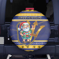 Barbados Christmas Spare Tire Cover Bajan Map Santa Trident - Wonder Print Shop