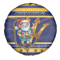 Barbados Christmas Spare Tire Cover Bajan Map Santa Trident - Wonder Print Shop