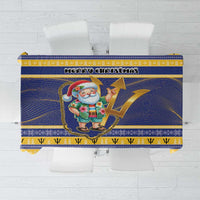 Barbados Christmas Tablecloth Bajan Map Santa Trident - Wonder Print Shop