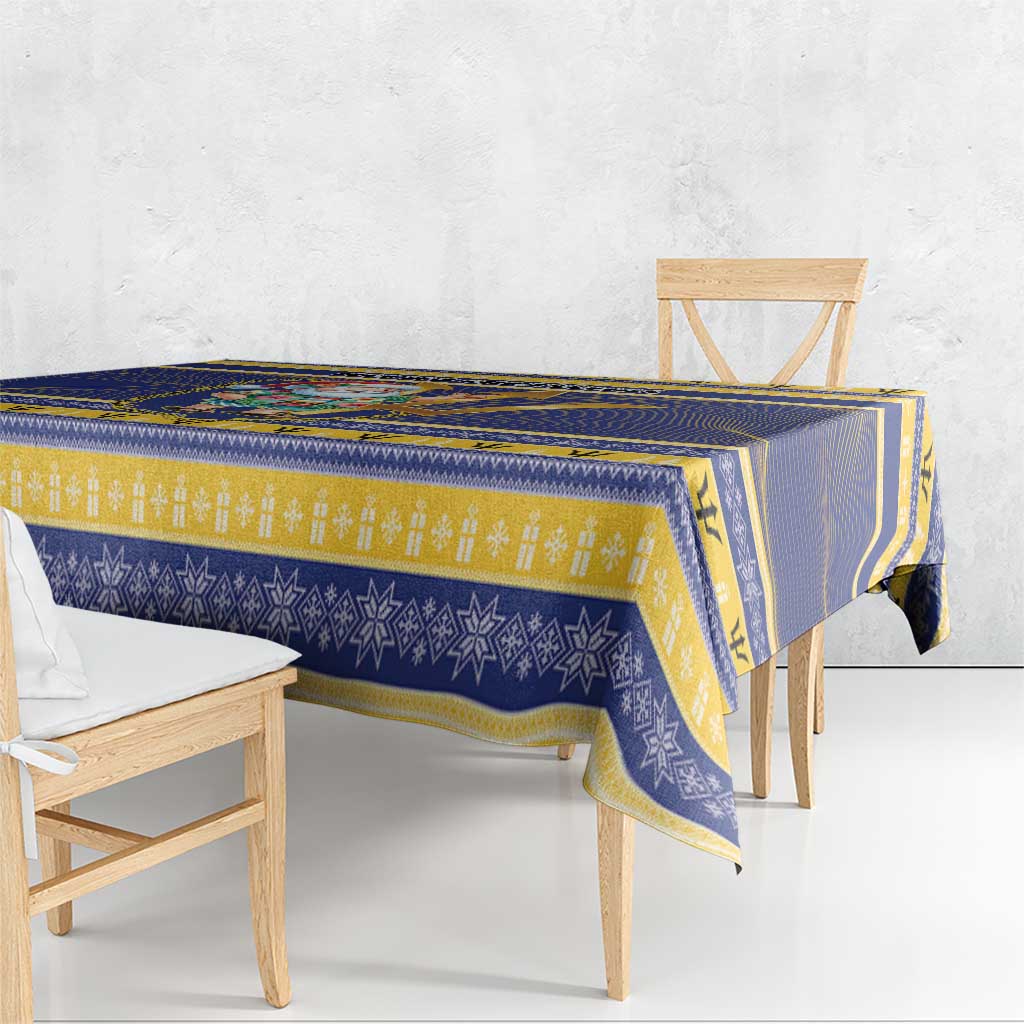 Barbados Christmas Tablecloth Bajan Map Santa Trident - Wonder Print Shop