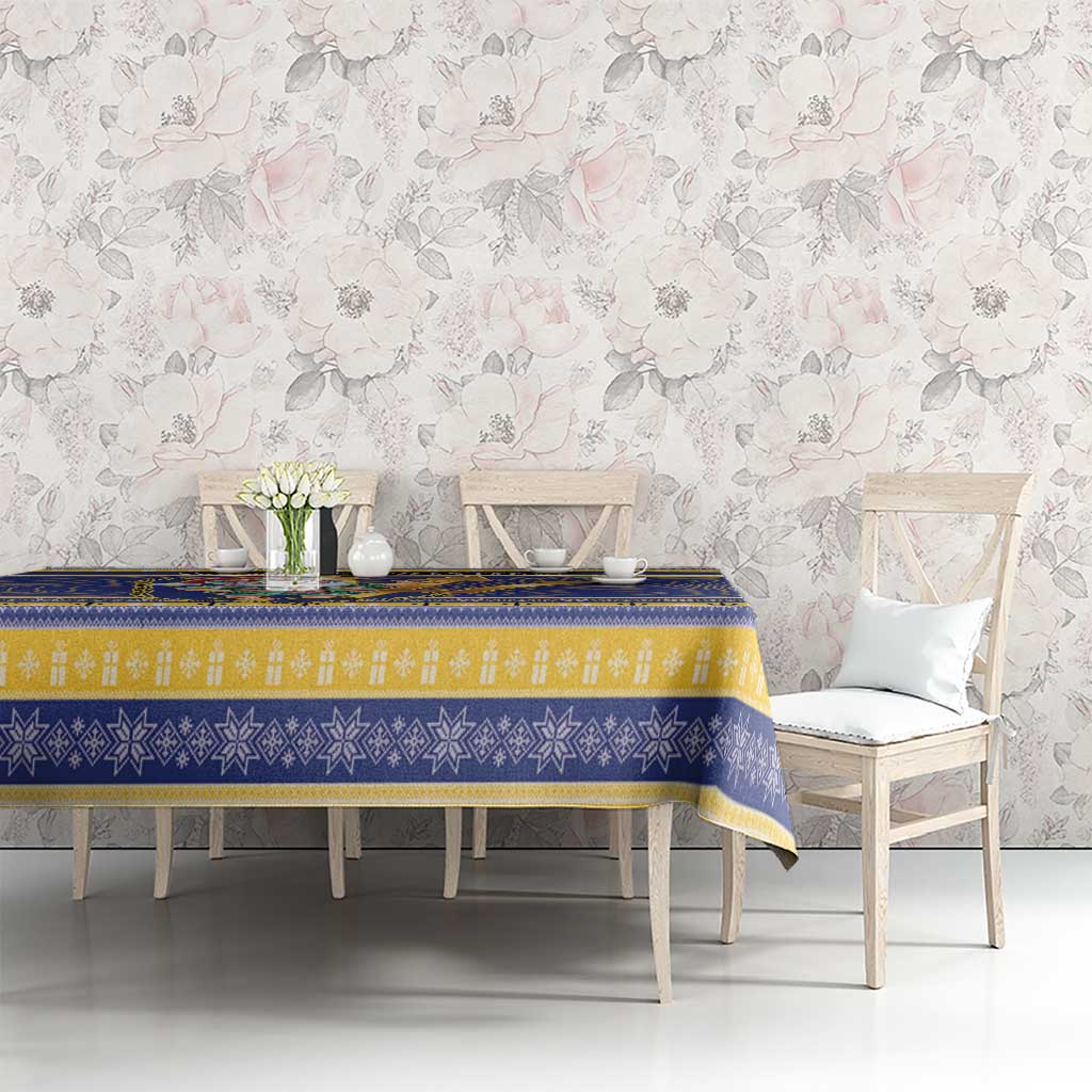 Barbados Christmas Tablecloth Bajan Map Santa Trident - Wonder Print Shop