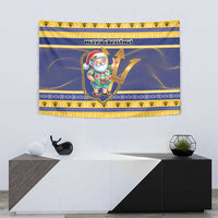 Barbados Christmas Tapestry Bajan Map Santa Trident - Wonder Print Shop