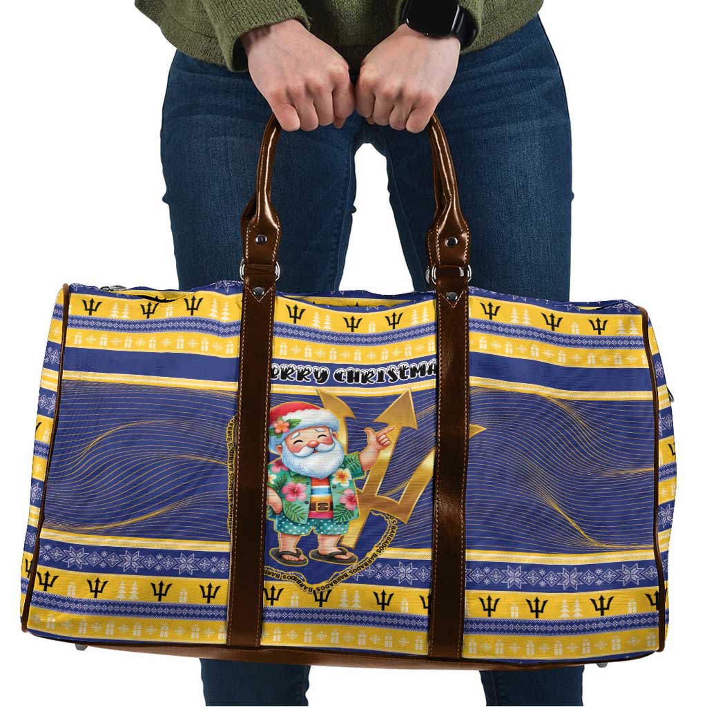Barbados Christmas Travel Bag Bajan Map Santa Trident - Wonder Print Shop