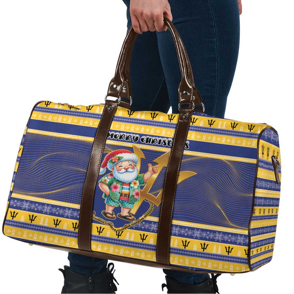 Barbados Christmas Travel Bag Bajan Map Santa Trident - Wonder Print Shop