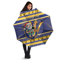 Barbados Christmas Umbrella Bajan Map Santa Trident - Wonder Print Shop