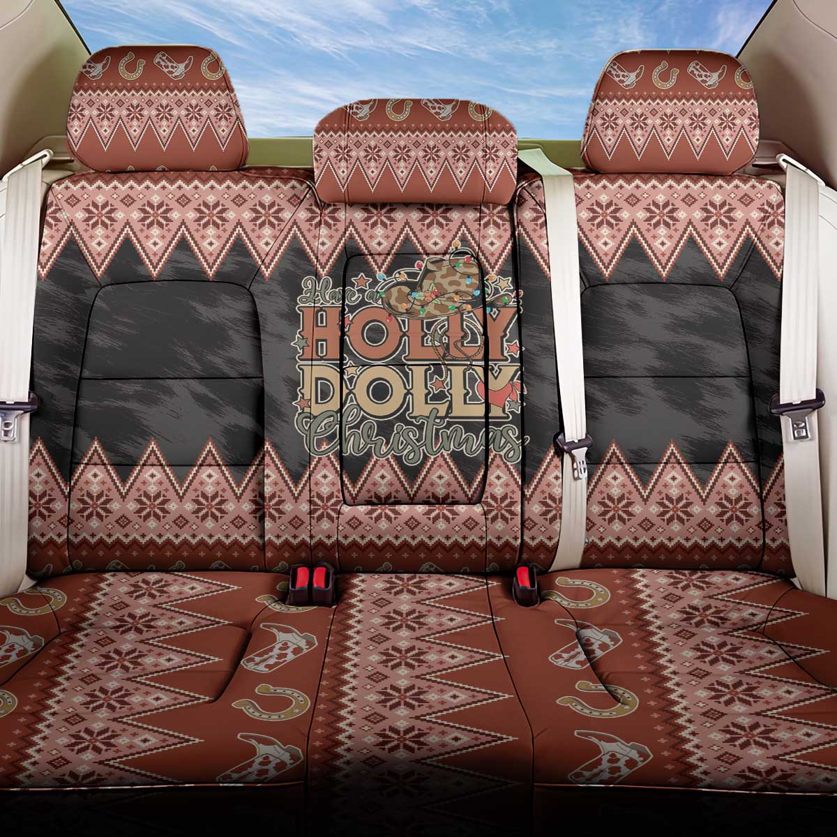 Howdy Christmas Back Car Seat Cover Have a Holly Jolly Christmas - Wonder Print Shop