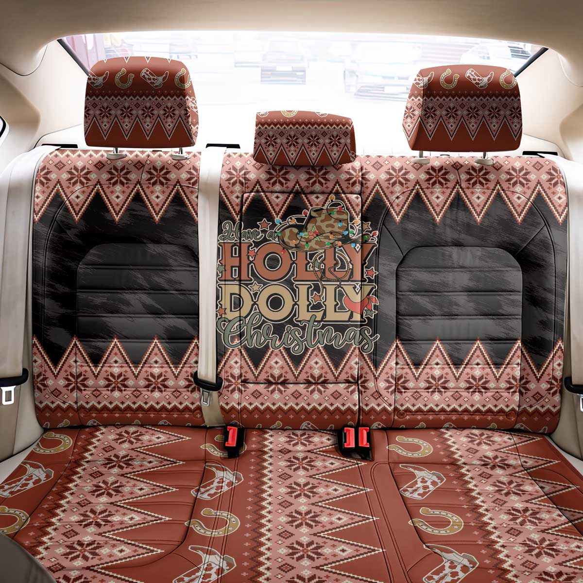 Howdy Christmas Back Car Seat Cover Have a Holly Jolly Christmas - Wonder Print Shop