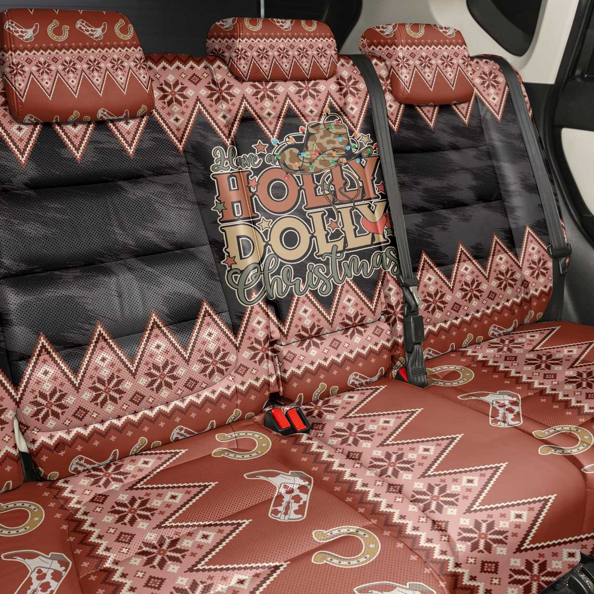 Howdy Christmas Back Car Seat Cover Have a Holly Jolly Christmas - Wonder Print Shop