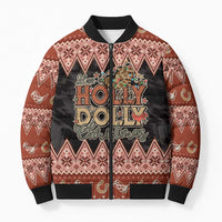 Howdy Christmas Bomber Puffer Jacket Have a Holly Jolly Christmas - Wonder Print Shop