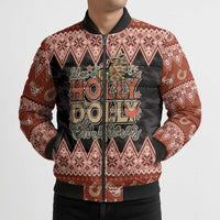 Howdy Christmas Bomber Puffer Jacket Have a Holly Jolly Christmas - Wonder Print Shop