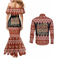 Howdy Christmas Couples Matching Mermaid Dress and Long Sleeve Button Shirt Have a Holly Jolly Christmas - Wonder Print Shop